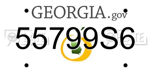 55799S6 Georgia License Plate