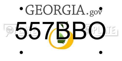 557BBO Georgia License Plate