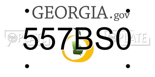 557BS0 Georgia License Plate