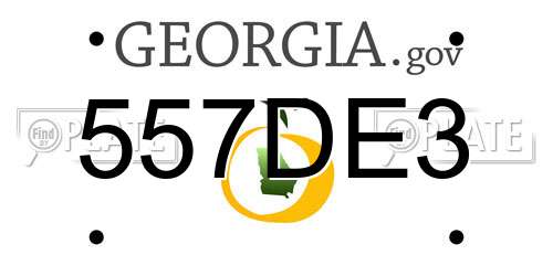 557DE3 Georgia License Plate
