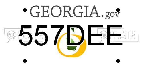 557DEE Georgia License Plate