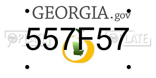 557F57 Georgia License Plate