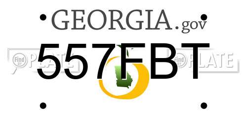 557FBT Georgia License Plate