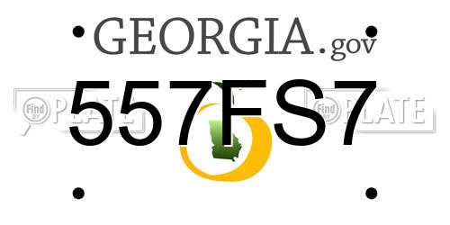 557FS7 Georgia License Plate
