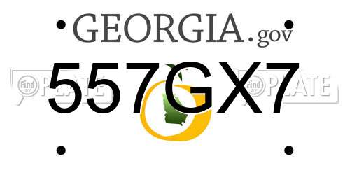 557GX7 Georgia License Plate
