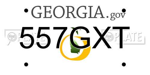 557GXT Georgia License Plate