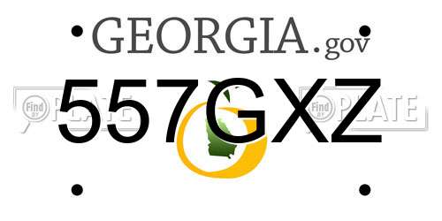 557GXZ Georgia License Plate