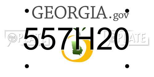 557H20 Georgia License Plate