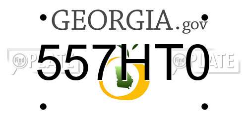 557HT0 Georgia License Plate