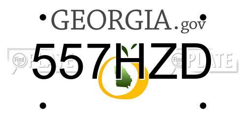 557HZD Georgia License Plate