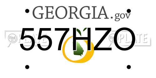 557HZO Georgia License Plate