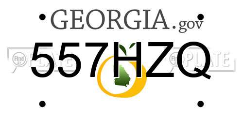 557HZQ Georgia License Plate