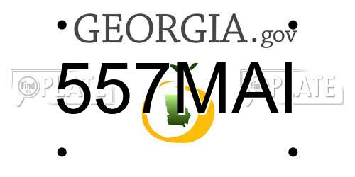 557MAI Georgia License Plate