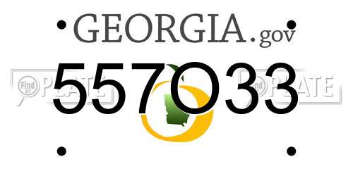 557O33 Georgia License Plate