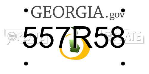 557R58 Georgia License Plate