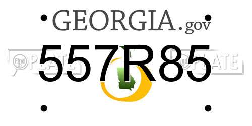 557R85 Georgia License Plate