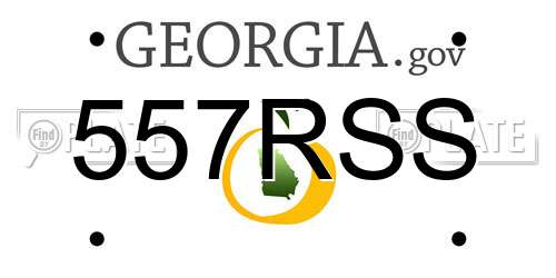 557RSS Georgia License Plate
