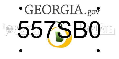 557SB0 Georgia License Plate