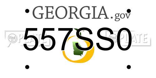 557SS0 Georgia License Plate