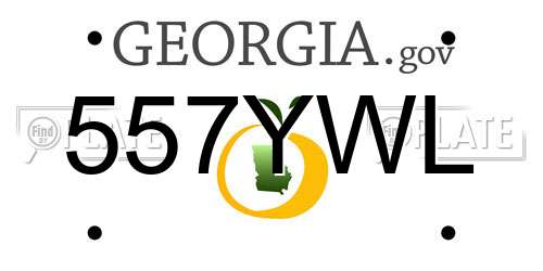 557YWL Georgia License Plate