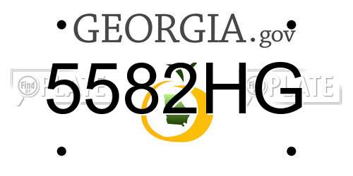 5582HG Georgia License Plate