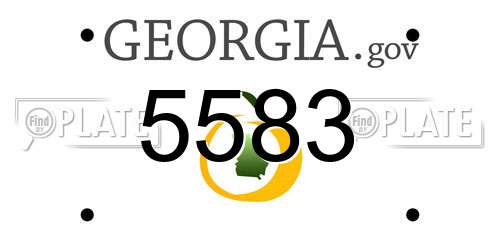5583 Georgia License Plate