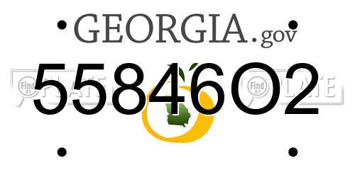 55846O2 Georgia License Plate