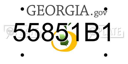 55851B1 Georgia License Plate