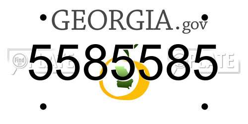 5585585 Georgia License Plate