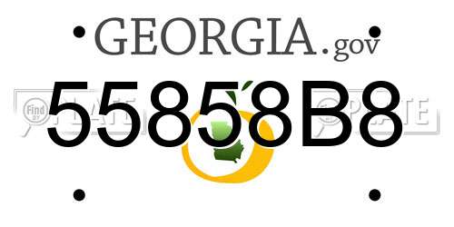55858B8 Georgia License Plate