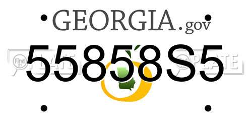 55858S5 Georgia License Plate
