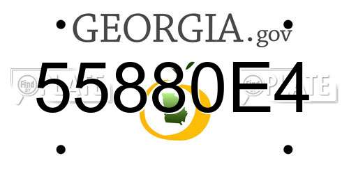 55880E4 Georgia License Plate