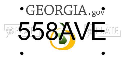 558AVE Georgia License Plate