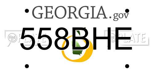 558BHE Georgia License Plate