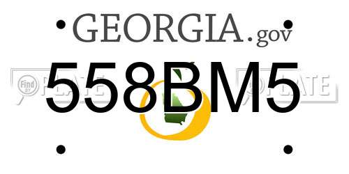 558BM5 Georgia License Plate