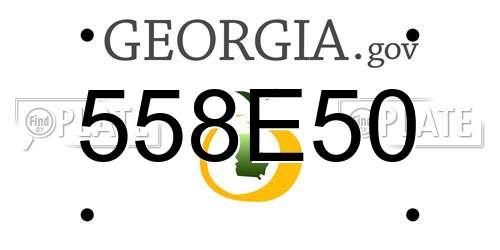 558E50 Georgia License Plate