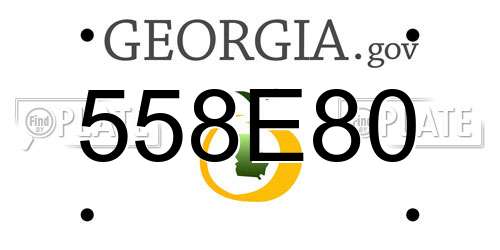 558E80 Georgia License Plate