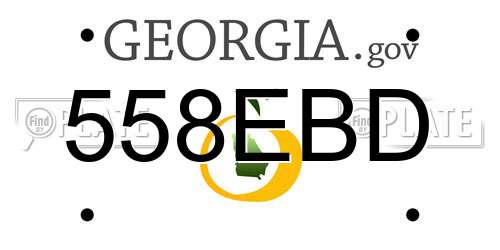 558EBD Georgia License Plate