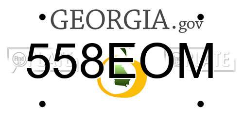 558EOM Georgia License Plate