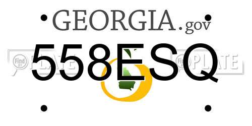 558ESQ Georgia License Plate