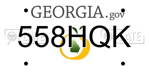 558HQK Georgia License Plate