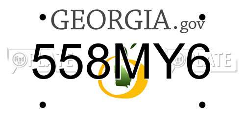 558MY6 Georgia License Plate