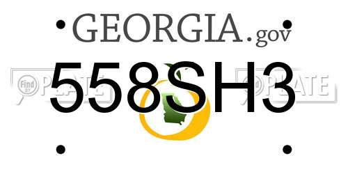 558SH3 Georgia License Plate