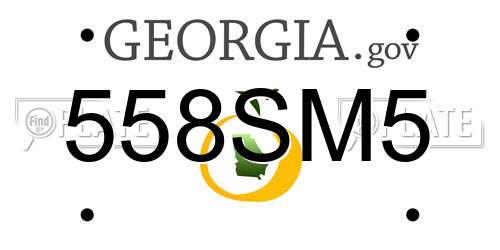558SM5 Georgia License Plate
