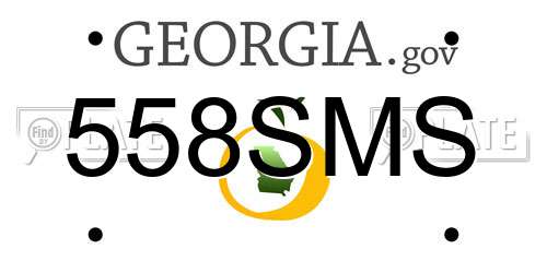 558SMS Georgia License Plate
