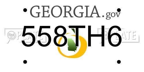 558TH6 Georgia License Plate