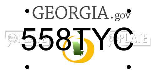 558TYC Georgia License Plate