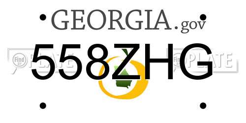 558ZHG Georgia License Plate