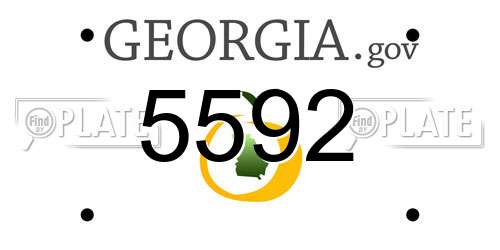 5592 Georgia License Plate