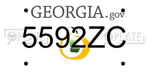 5592ZC Georgia License Plate